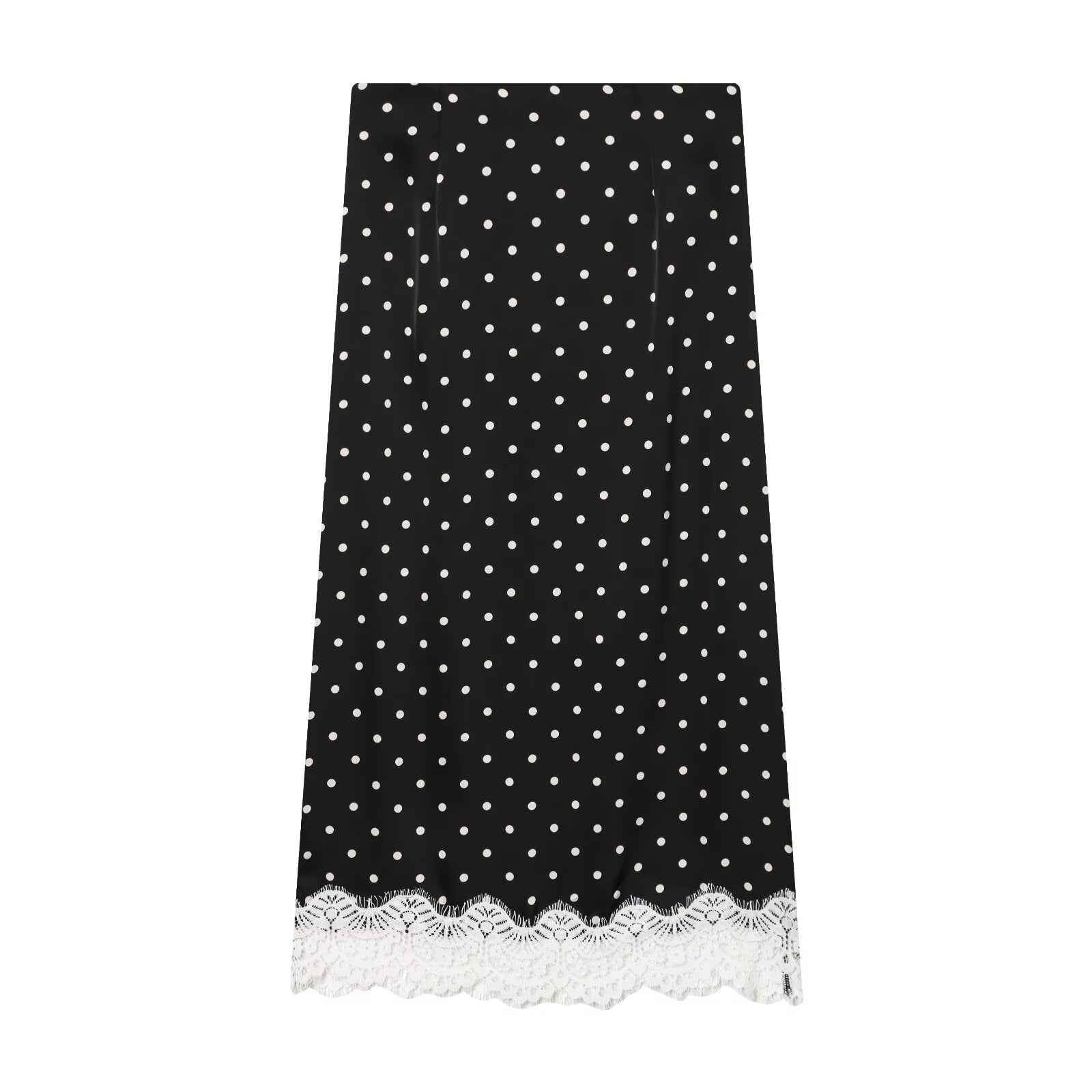 Lace Stitching Polka Dot Printed Skirt