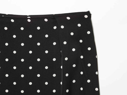 Lace Stitching Polka Dot Printed Skirt