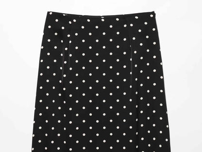 Lace Stitching Polka Dot Printed Skirt