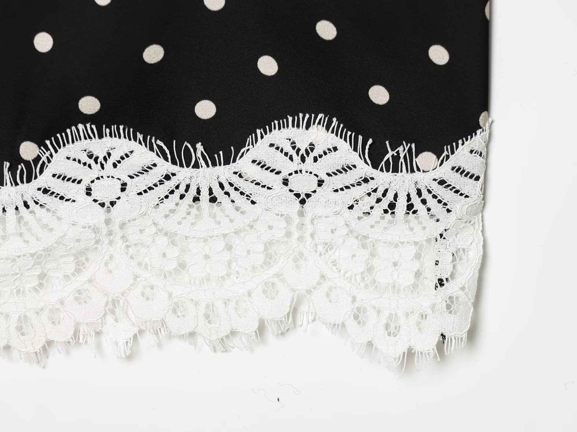 Lace Stitching Polka Dot Printed Skirt