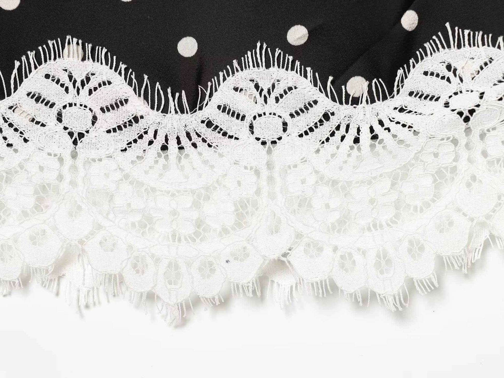 Lace Stitching Polka Dot Printed Skirt