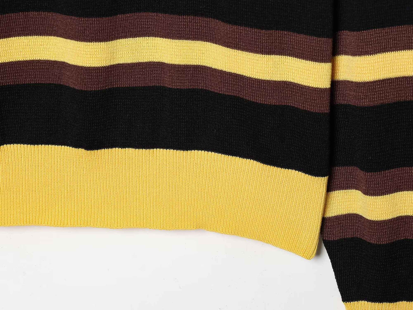 All Matching Striped Polo Collar Knitwear Sweater