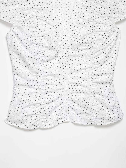 Spring Women's Casual Loose Pleated Poplin T-shirt