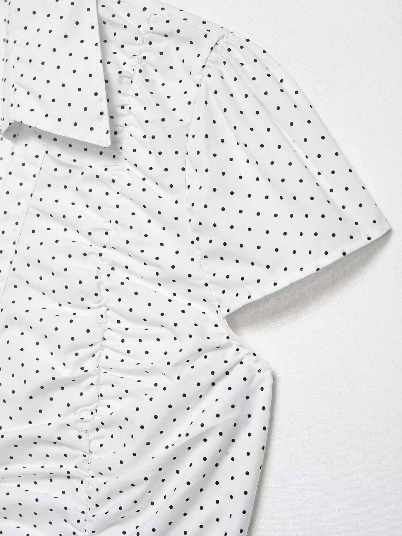 Spring Women's Casual Loose Pleated Poplin T-shirt