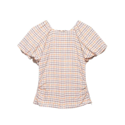 Spring Slim Slimming Balloon Sleeve Poplin T-shirt