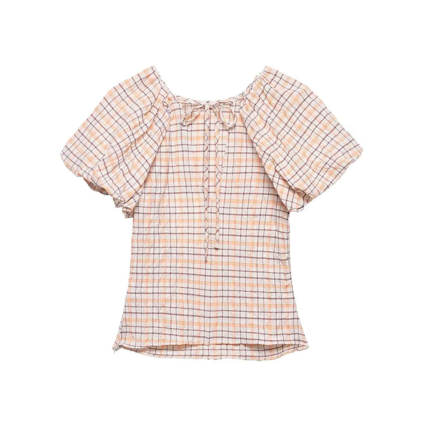 Spring Slim Slimming Balloon Sleeve Poplin T-shirt