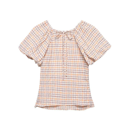 Spring Slim Slimming Balloon Sleeve Poplin T-shirt