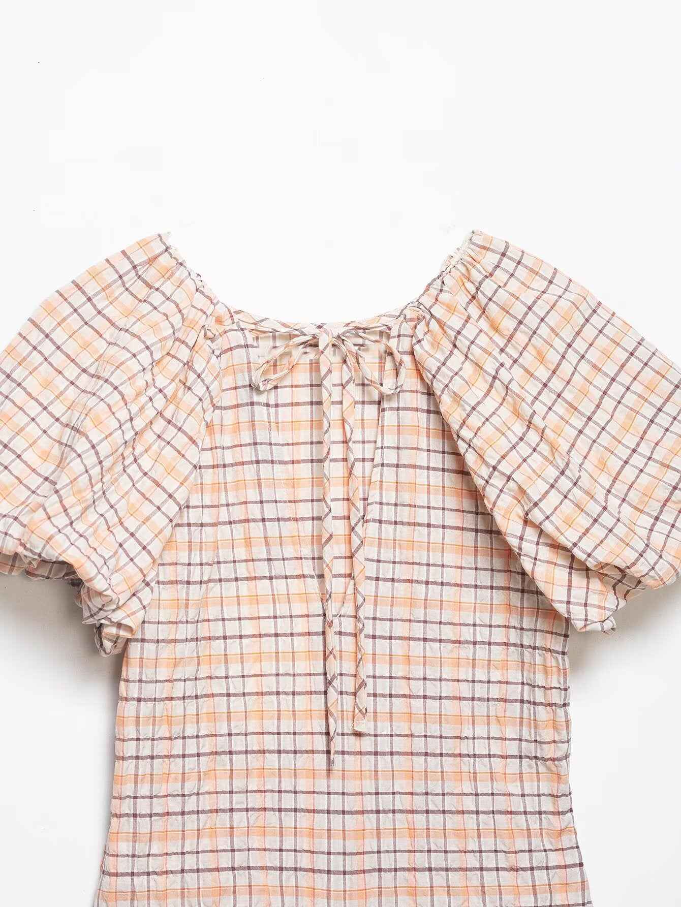 Spring Slim Slimming Balloon Sleeve Poplin T-shirt
