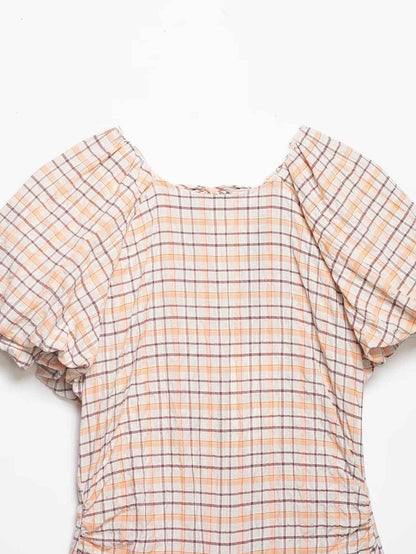 Spring Slim Slimming Balloon Sleeve Poplin T-shirt