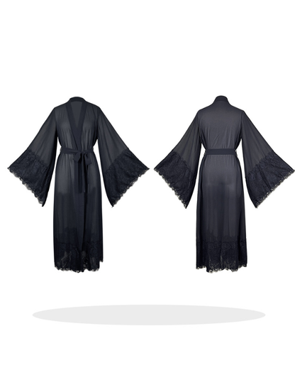 Lace Bell Sleeve Pajamas Chiffon Sleepwear Lace up