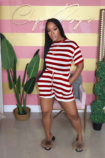 Striped Romper Set