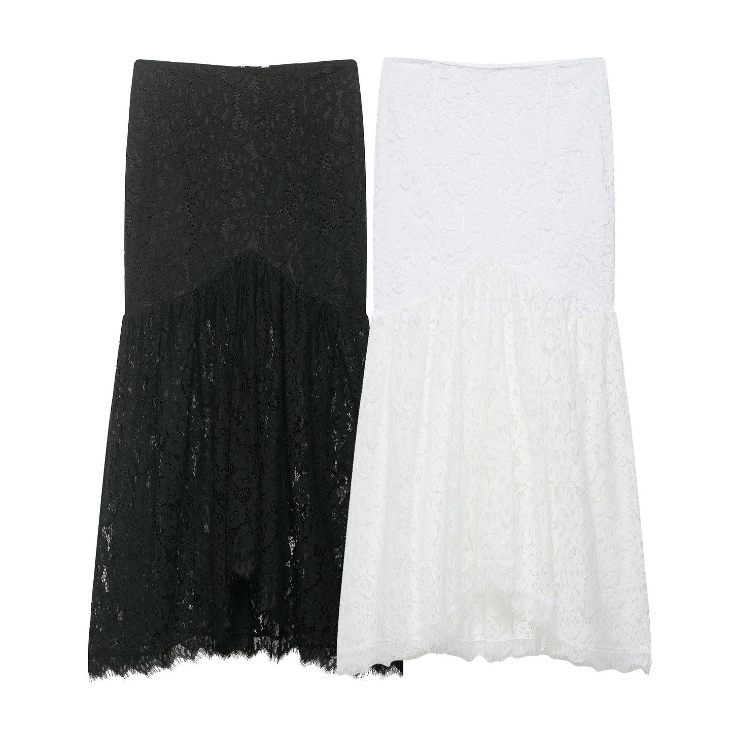 Lace Cutout out Two Piece Skirt Set