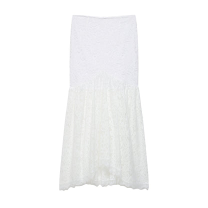 Lace Cutout out Two Piece Skirt Set