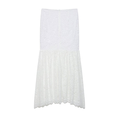 Lace Cutout out Two Piece Skirt Set