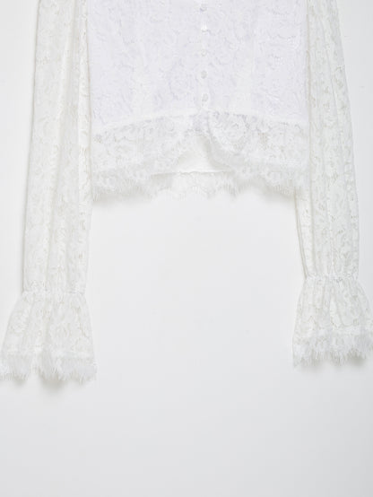 Lace Cutout out Two Piece Skirt Set