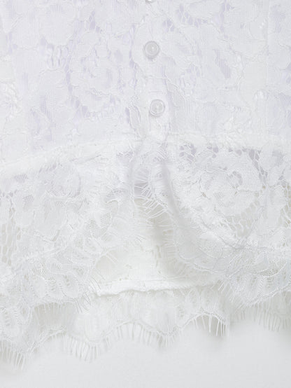 Lace Cutout out Two Piece Skirt Set