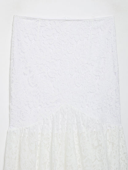 Lace Cutout out Two Piece Skirt Set