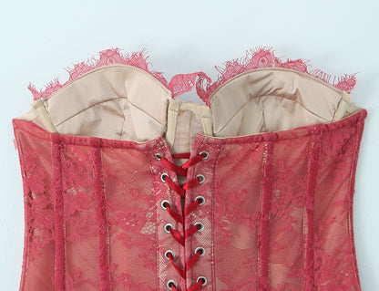 Lace Corset Tube Top Push up T-shirt