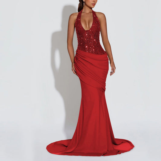 Elegant Halter Backless Dress