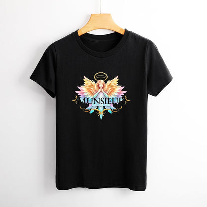 Munsieur Designer T-shirt for Women "Angel" Drip With Confidence Streetwear for Her
