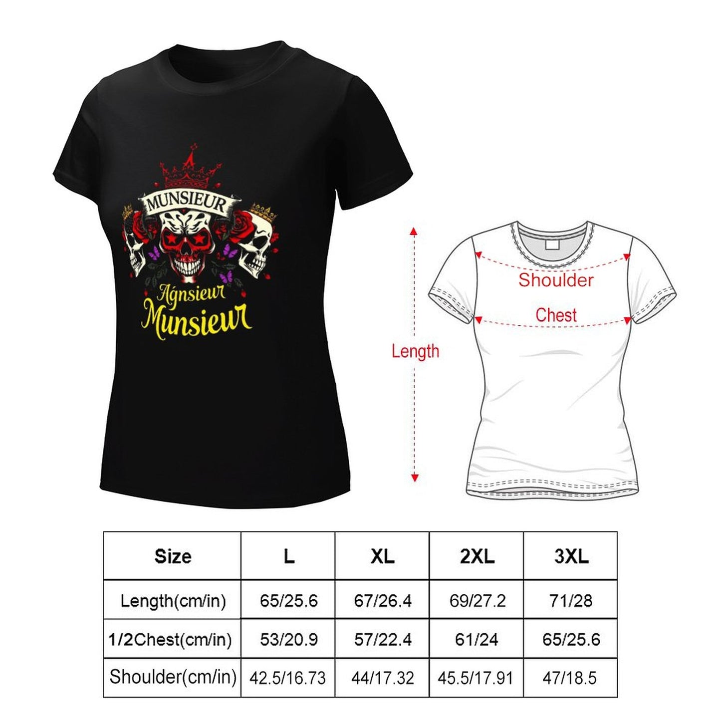 Munsieur Women's Custom T-Shirt "Agnsieur" Streetwear for Her