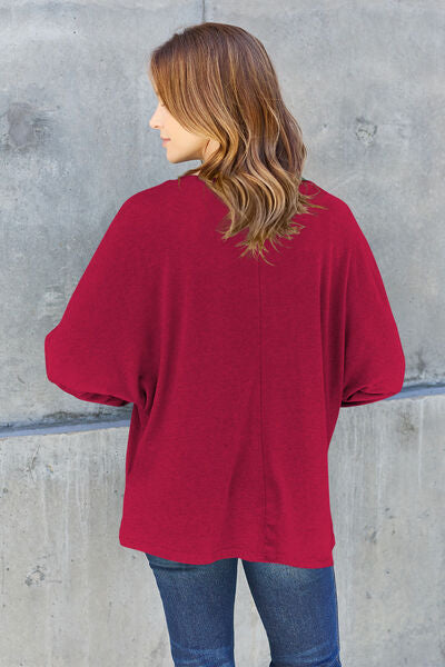 Double Take Full Size Round Neck Long Sleeve T-Shirt - Munsieur