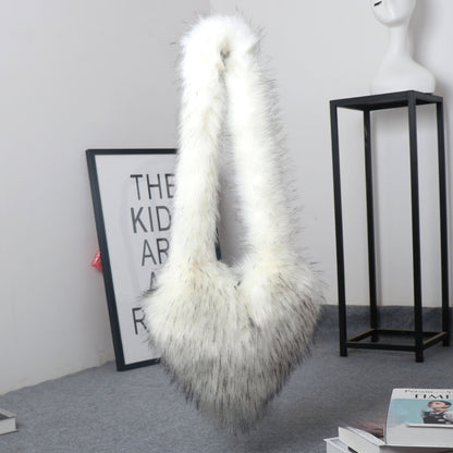 Women's Fur Crossbody Bag - Plush Love Big Bag Personality Purse