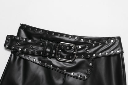 MUNSIEUR Summer Skirt Set Rivet Two Piece New Arrivals
