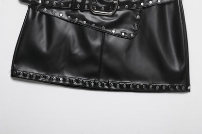 MUNSIEUR Summer Skirt Set Rivet Two Piece New Arrivals