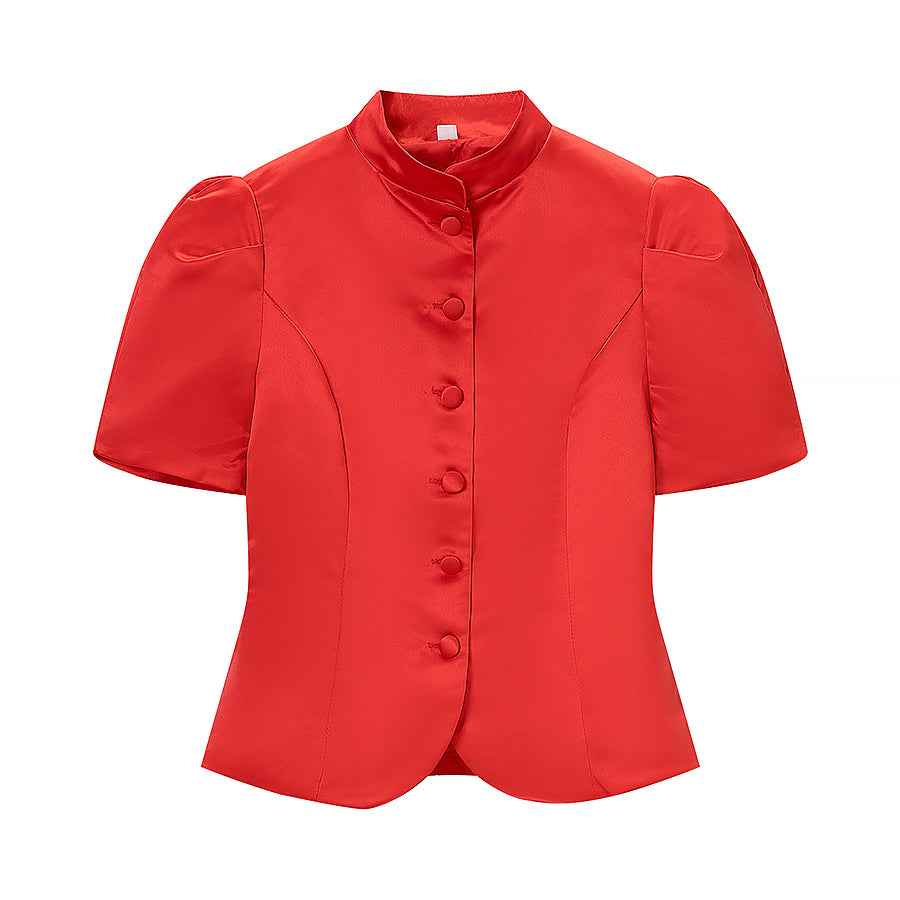 Solid Color Puff Sleeve Blouse MUNSIEUR New Arrivals