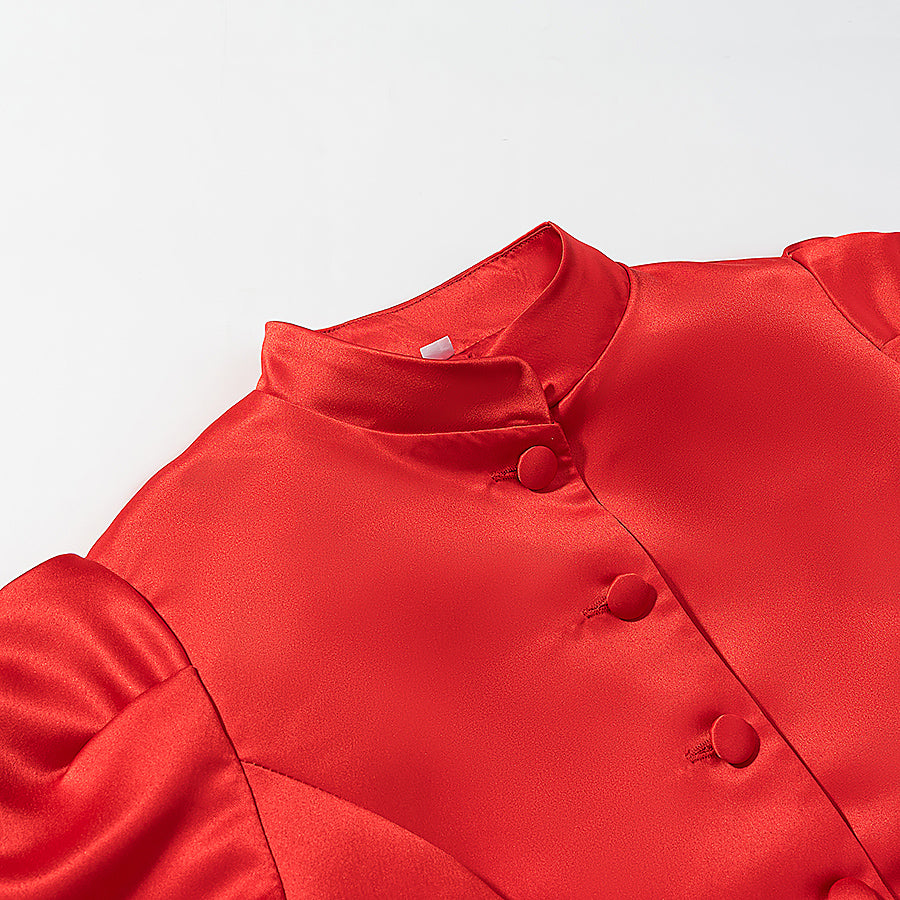 Solid Color Puff Sleeve Blouse MUNSIEUR New Arrivals
