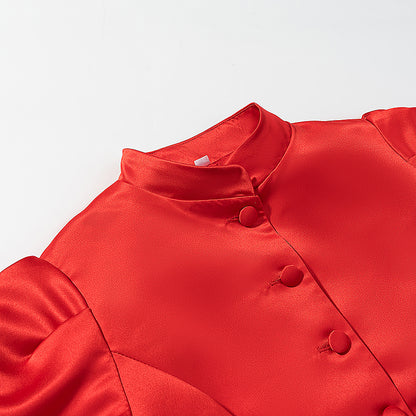 Solid Color Puff Sleeve Blouse MUNSIEUR New Arrivals