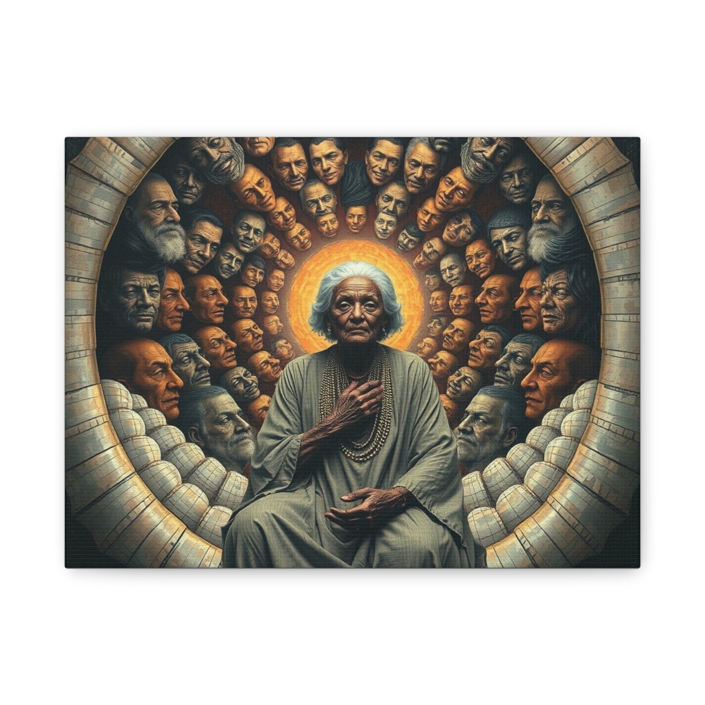 Spiritual Art Canvas Print, Wall Decor, Meditation Artwork, Ethereal Home Decor, Mindfulness Gift