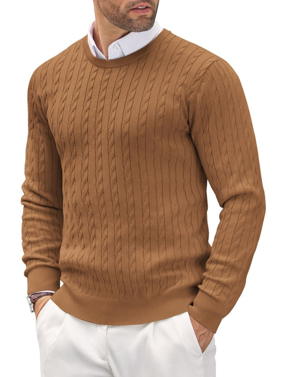 Men's Round Knitted Hoodie Twisted Flower Slim Fit - Munsieur