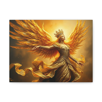 Golden Angel Canvas Art, Inspirational Wall Decor, Owning Your Power, Home Office Decoration, Gift for Her, Fantasy Artwork