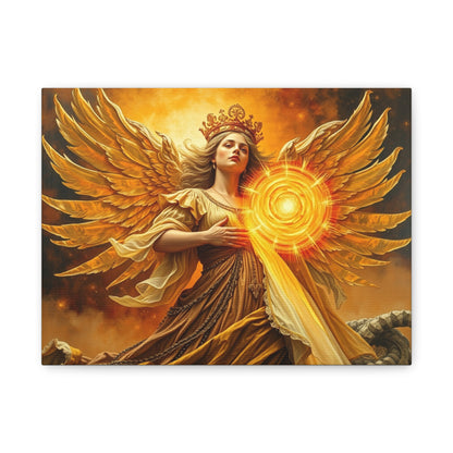 Divine Guardian Canvas Art, Inspirational Wall Decor, Angel Artwork, Spiritual Gift, Home Decoration, Religious Art