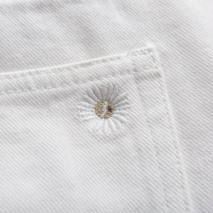 Men's New Casual Thin Embroidered Hole White Shorts