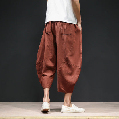 Men's Cropped Loose Wide-leg Shorts