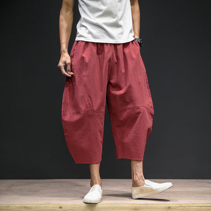 Men's Cropped Loose Wide-leg Shorts