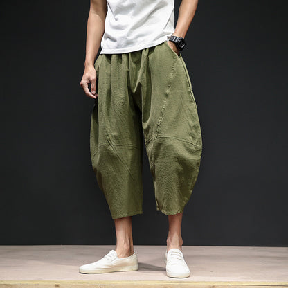 Men's Cropped Loose Wide-leg Shorts