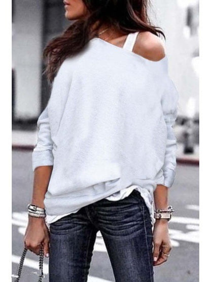 Fashion round neck long sleeve blouse