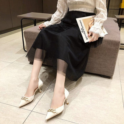 Women's Pumps Pointed Toe kitten low Heel