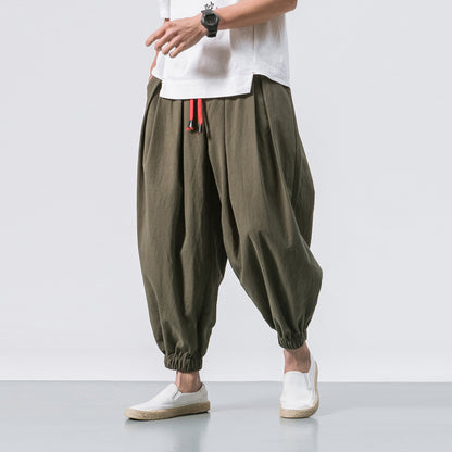 Men's Four Seasons Cotton Loose Hanging Gear Men Flying Squirrel Joggers