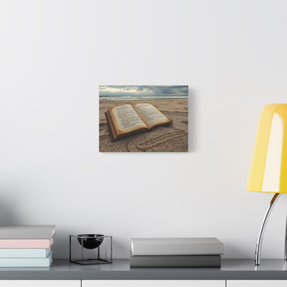 Ocean Themed Stretched Canvas Print, Coastal Decor, Book Lovers Art, Beach Home Decor, Nautical Wall Art