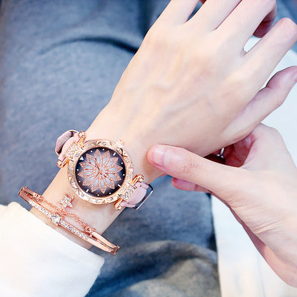 Women's Rotating Luxury Watch Set Casual Design
