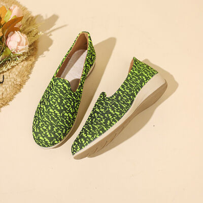 Contrast Round Toe Slip-Ons - Munsieur