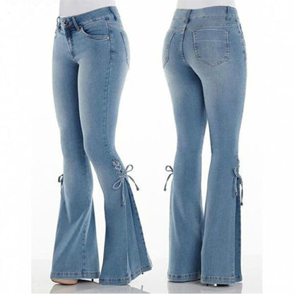 Women's Jeans Mid-Waisted Denim Stretch Jeans