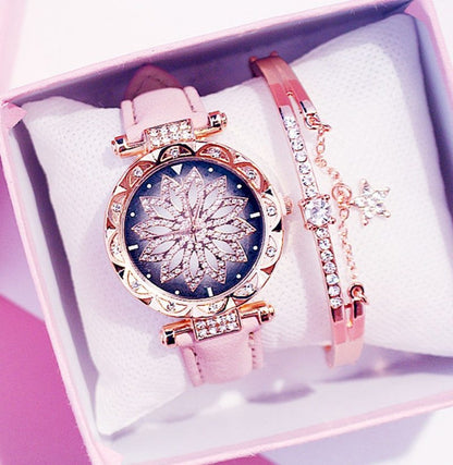 Women's Rotating Luxury Watch Set Casual Design