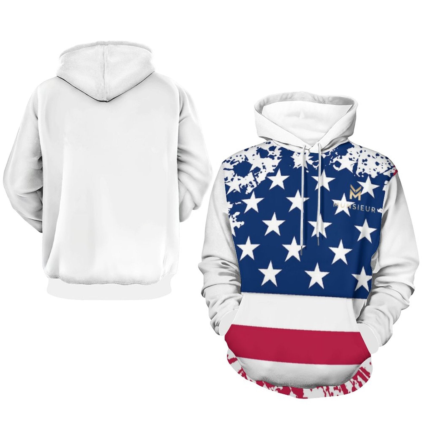 **Summer Sale** Munsieur Men's Graphic America's Pride Hoodie - Munsieur