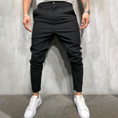 Men's Solid Color Slim-fit Pants Casual